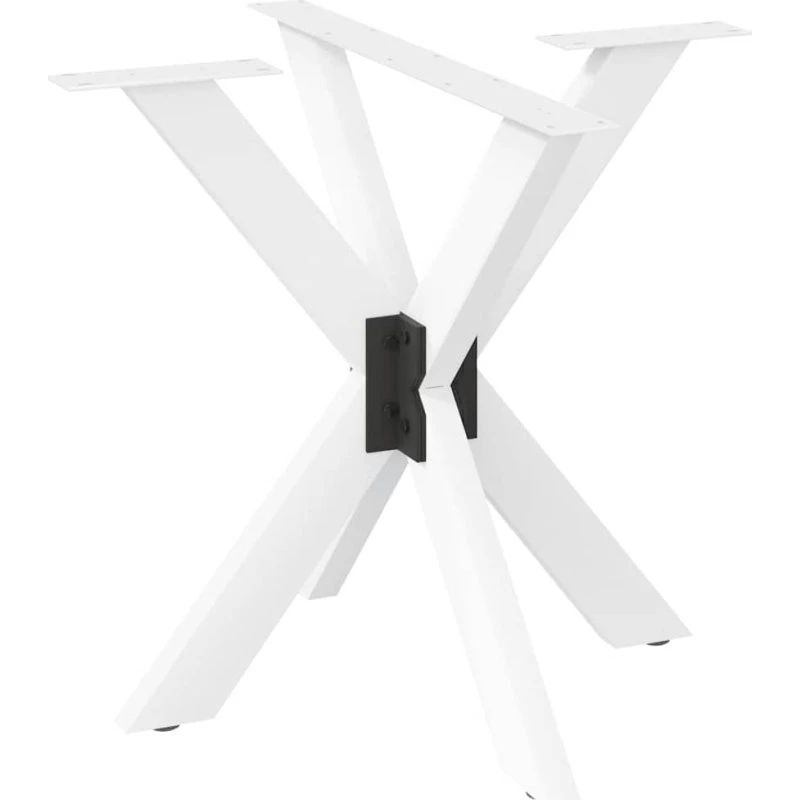 vidaXL Spisebordben Edderkopformet Hvid 85x85x(72-73) cm Stål