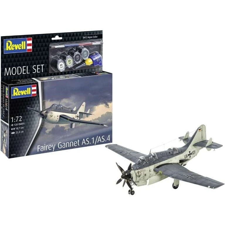 Revell Fairey Gannet AS.1/AS.4 1:72 byggesæt (inkl. pensler, farver, lim)