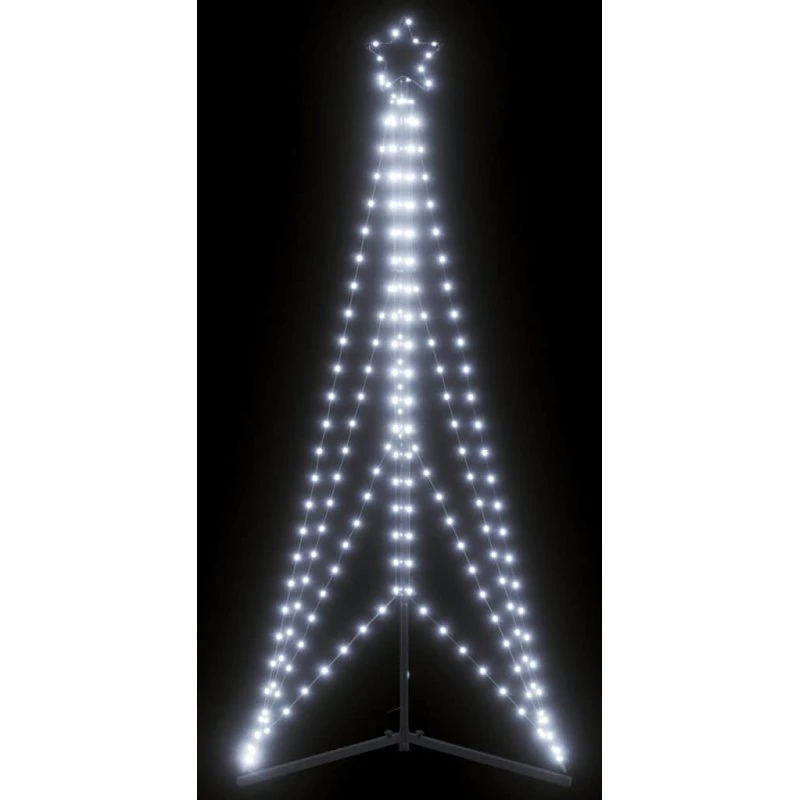 vidaXL LED-juletræ 363 LED'er 182 cm koldt hvidt lys