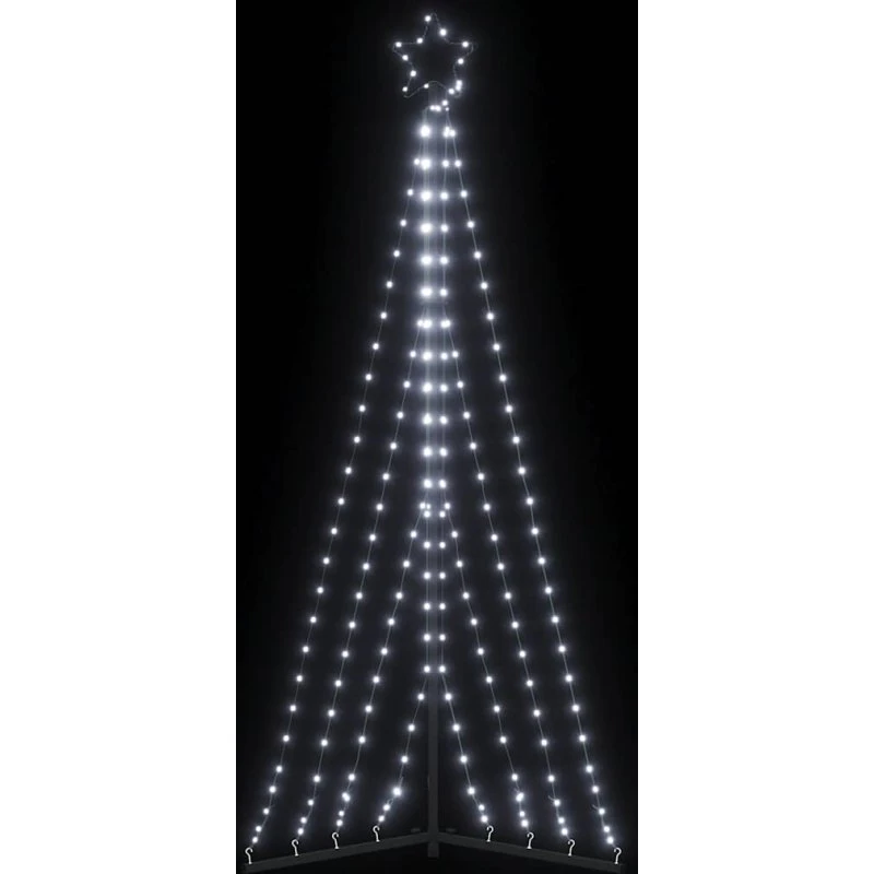 vidaXL LED-juletræ 182 cm, 339 LED'er, koldt hvidt lys