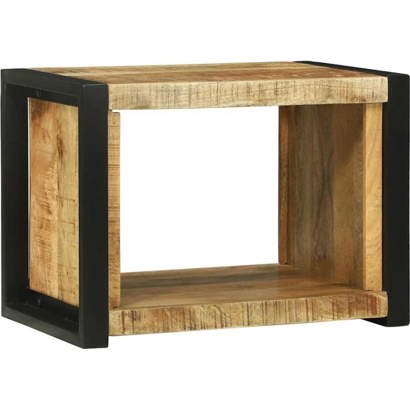 vidaXL Væg Cube med Opbevaring Brun 55 x 35 x 40 cm Massivt Mangotræ