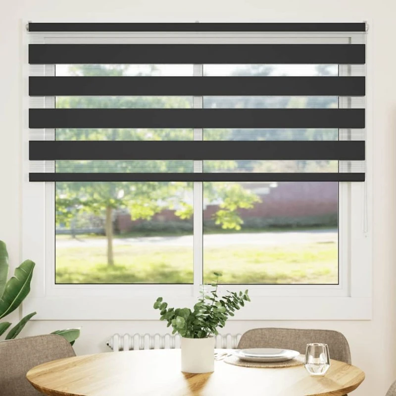 vidaXL Zebragardin Sort 155x100 cm, 100% Polyester