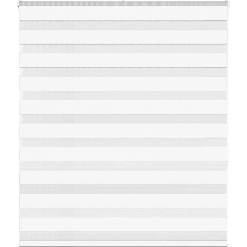 vidaXL Zebragardin Hvid 130x150 cm, 125,9 cm stofbredde, polyester