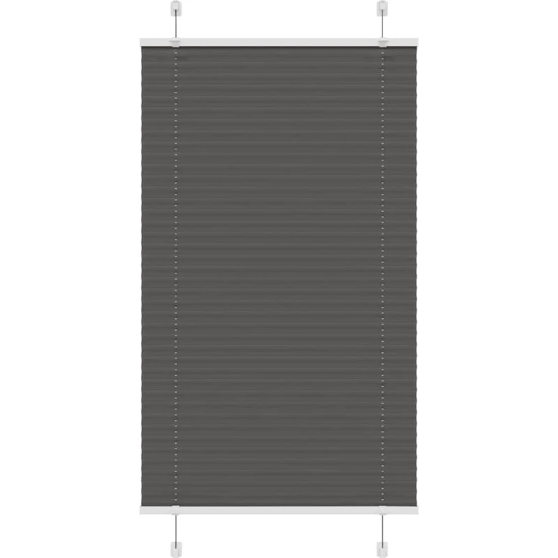 vidaXL Plisségardin Sort 75x150 cm, 100% Polyester