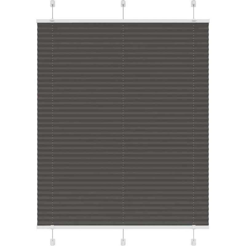 vidaXL Plisségardin Sort 105x150 cm, 104,4 cm Stofbredde, Polyester