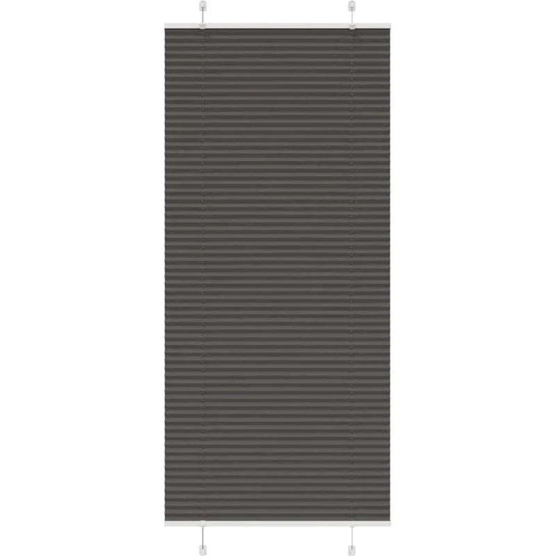 vidaXL Plisségardin Sort 95x200 cm, 100% Polyester