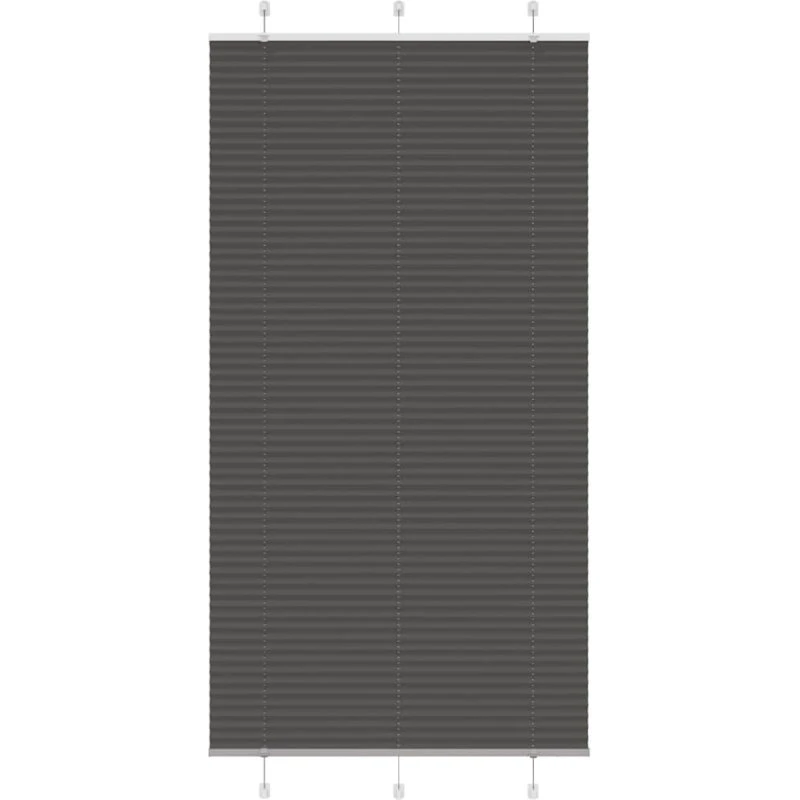 vidaXL Plisségardin Sort 105x200 cm, 104,4 cm Stofbredde, Polyester