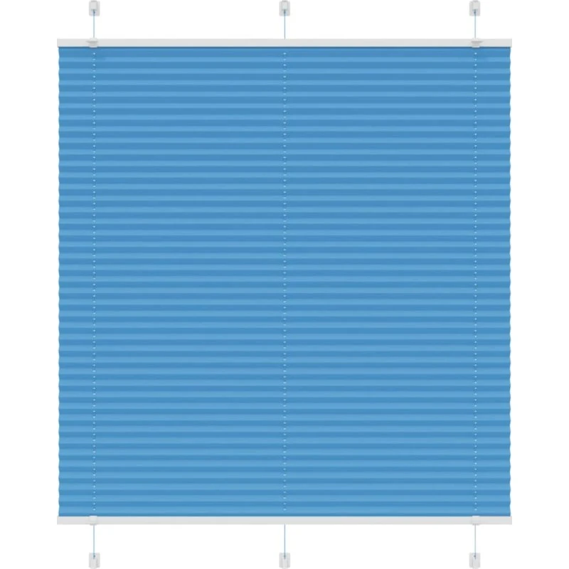vidaXL Plisségardin Blå 115x100 cm, 114,4 cm stofbredde, polyester