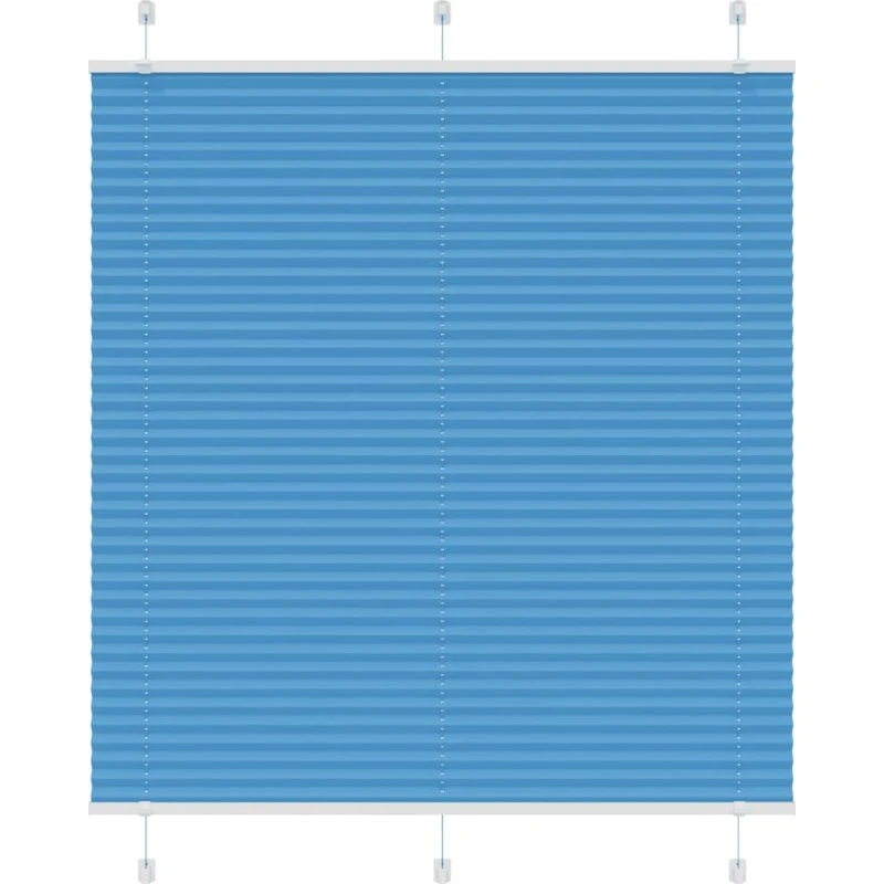 vidaXL Plisségardin Blå 120x100 cm, 119,4 cm stofbredde, polyester