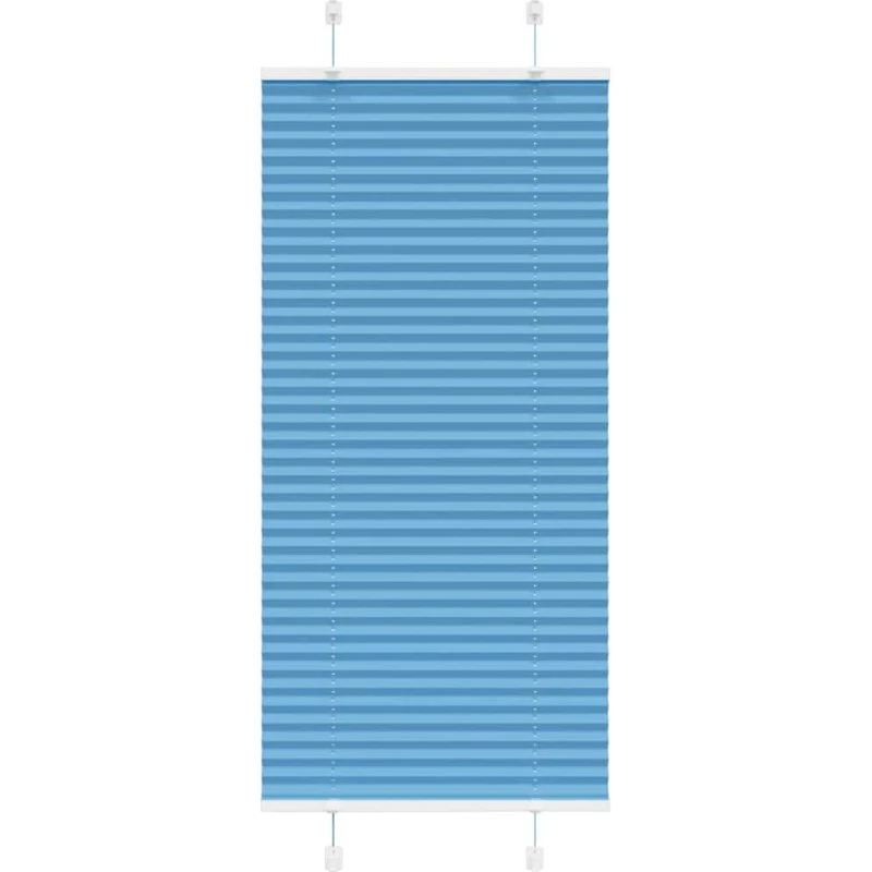 vidaXL Plisségardin Blå 65x150 cm, 100% Polyester