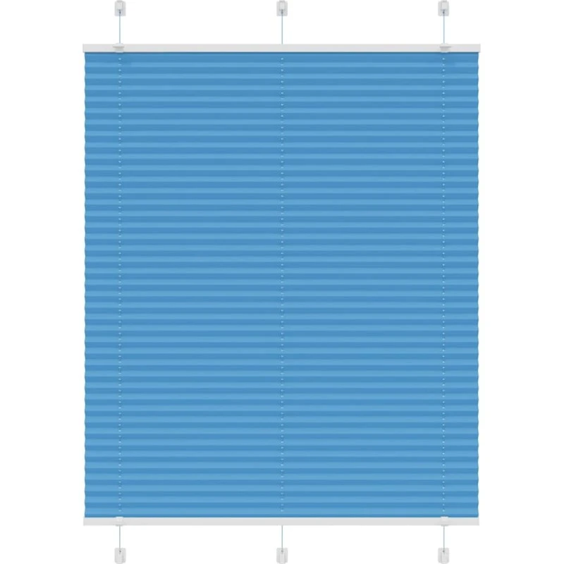 vidaXL Plisségardin Blå 105x150 cm, 104,4 cm stofbredde, Polyester