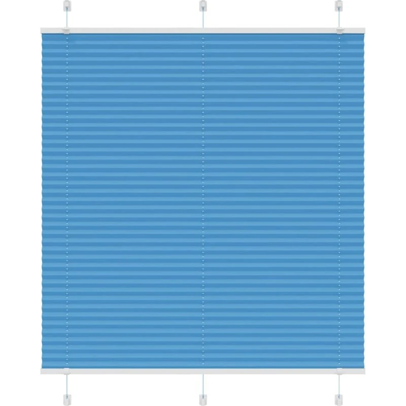 vidaXL Plisségardin Blå 115x150 cm, 114,4 cm stofbredde, polyester