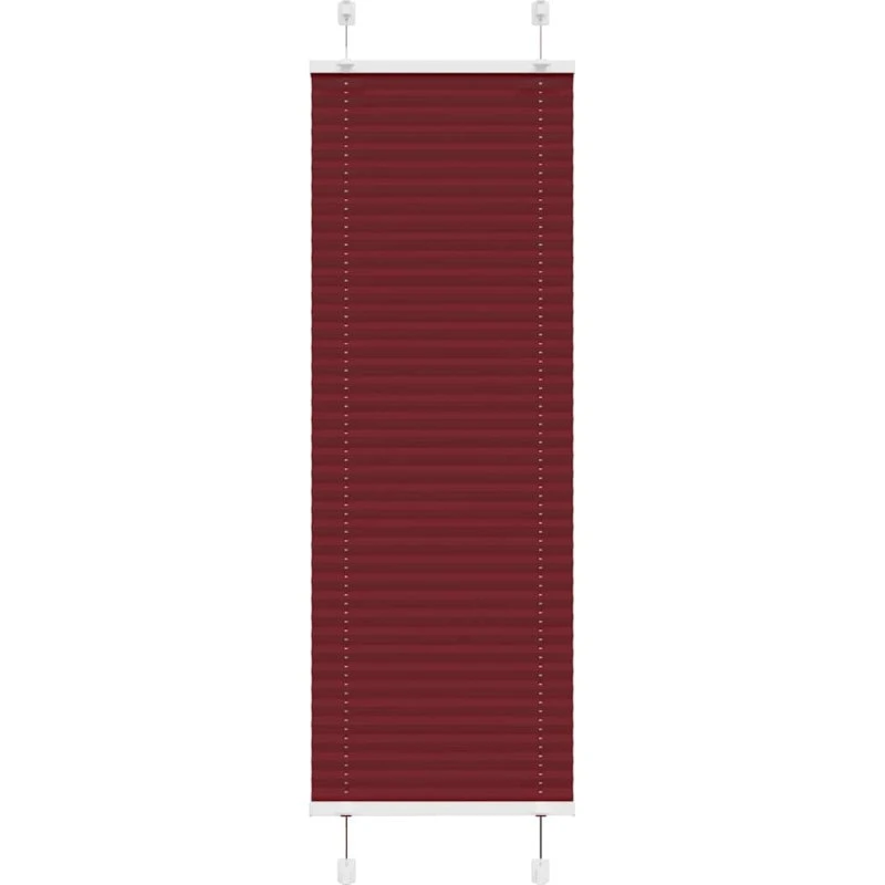 vidaXL Plisségardin Bordeauxrød 40x100 cm, 39,4 cm stofbredde, polyester