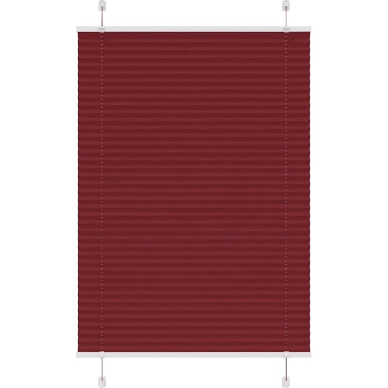 vidaXL Plisségardin Bordeauxrød 100x100 cm, 99,4 cm stofbredde, polyester
