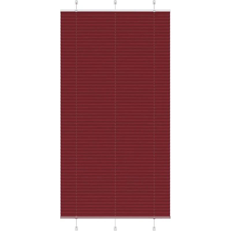 vidaXL Plisségardin Bordeauxrød 110x200 cm, 109,4 cm stofbredde