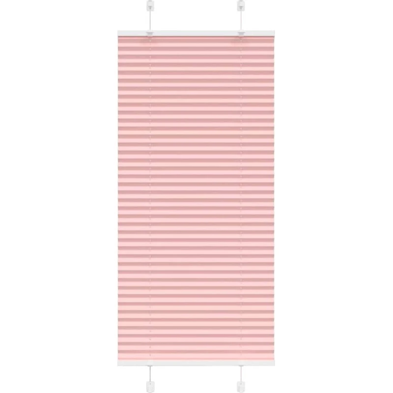 vidaXL Plisségardin Lyserød 65x150 cm, 100% Polyester