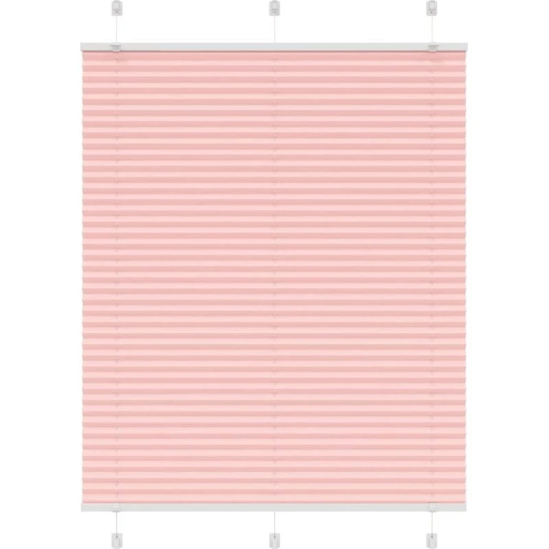 vidaXL Plisségardin Lyserød 105x150 cm, 104,4 cm stofbredde, polyester