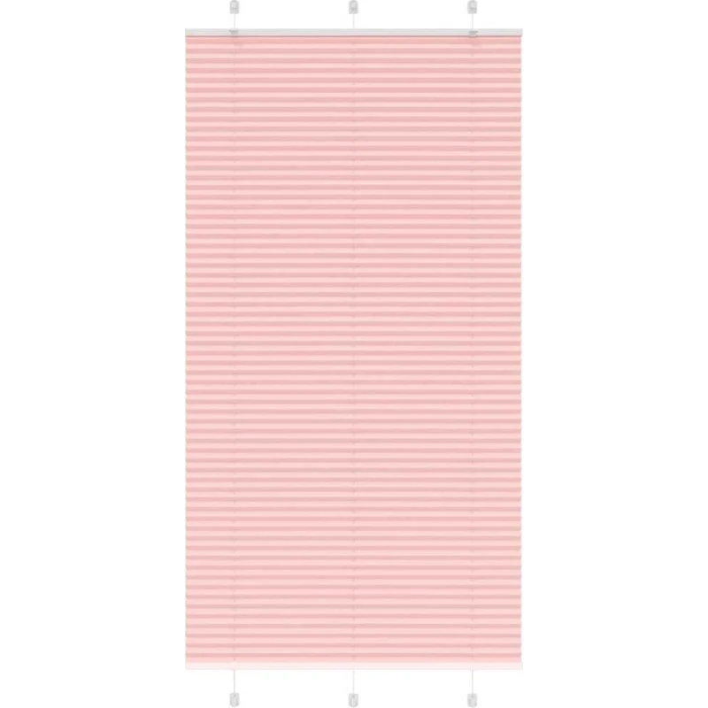vidaXL Plisségardin Lyserød 110x200 cm, 109,4 cm stofbredde, polyester