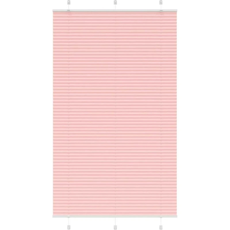 vidaXL Plisségardin Lyserød 115x200 cm 100% Polyester