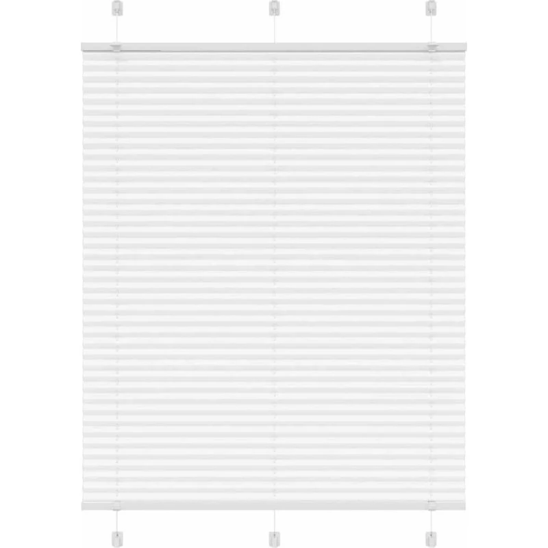 vidaXL Plisségardin Hvid 110x150 cm, 100% Polyester