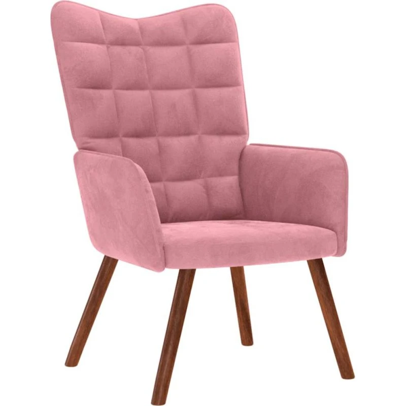 vidaXL Lænestol fløjl pink, komfortabel og stabil
