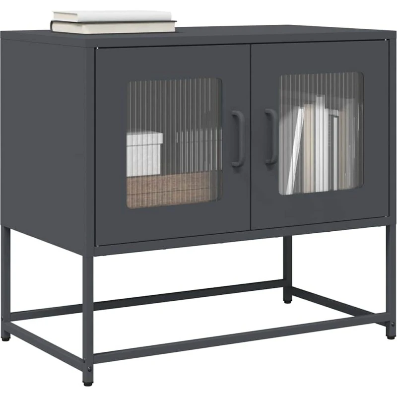 vidaXL tv-bord 68x39x60,5 cm koldvalset stål antracitgrå