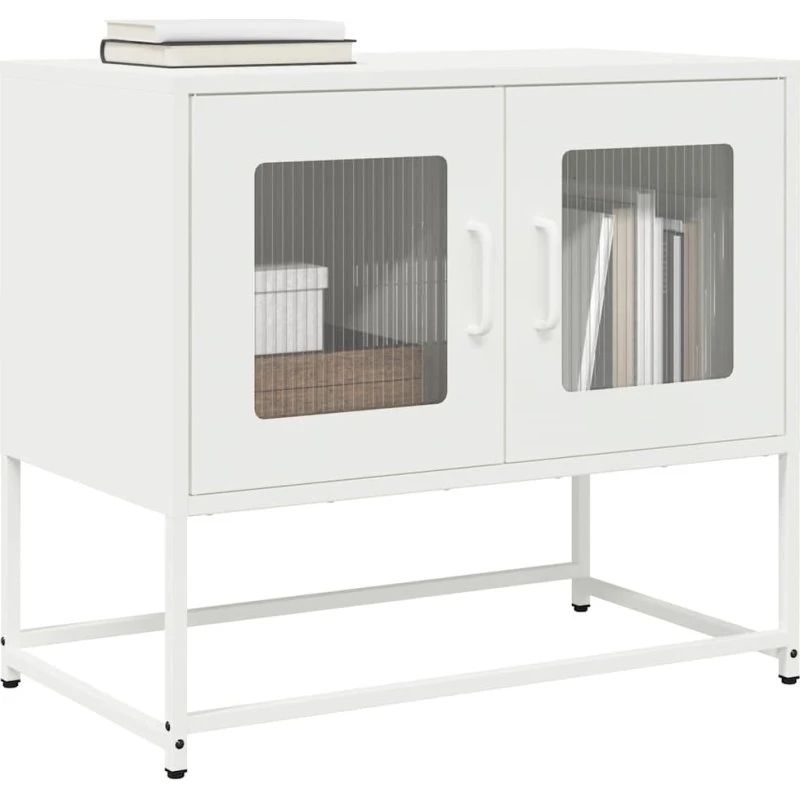 vidaXL tv-bord 68x39x60,5 cm koldvalset stål hvid