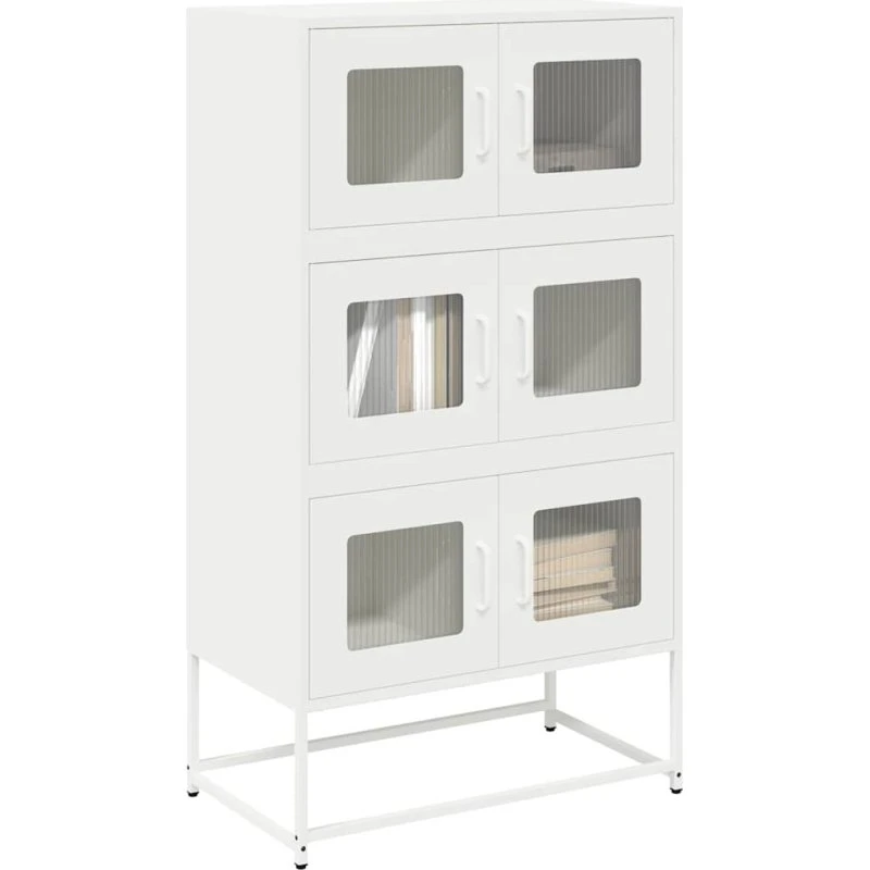vidaXL Højskab 68x39x123 cm Stål Hvid
