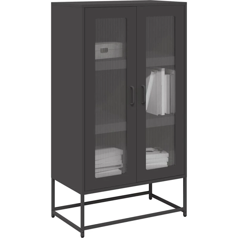 vidaXL Højskab 68x39x123 cm Stål Sort