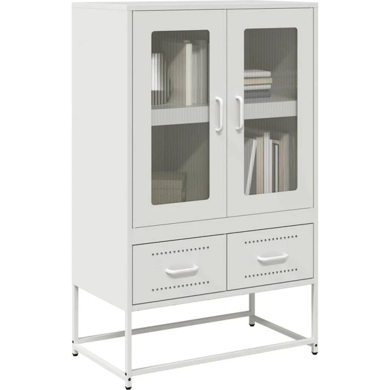 vidaXL Skab 68x39x111,5 cm stål hvid