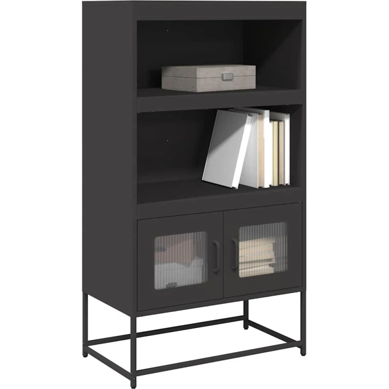 vidaXL Højskab 68x39x123 cm Stål Sort