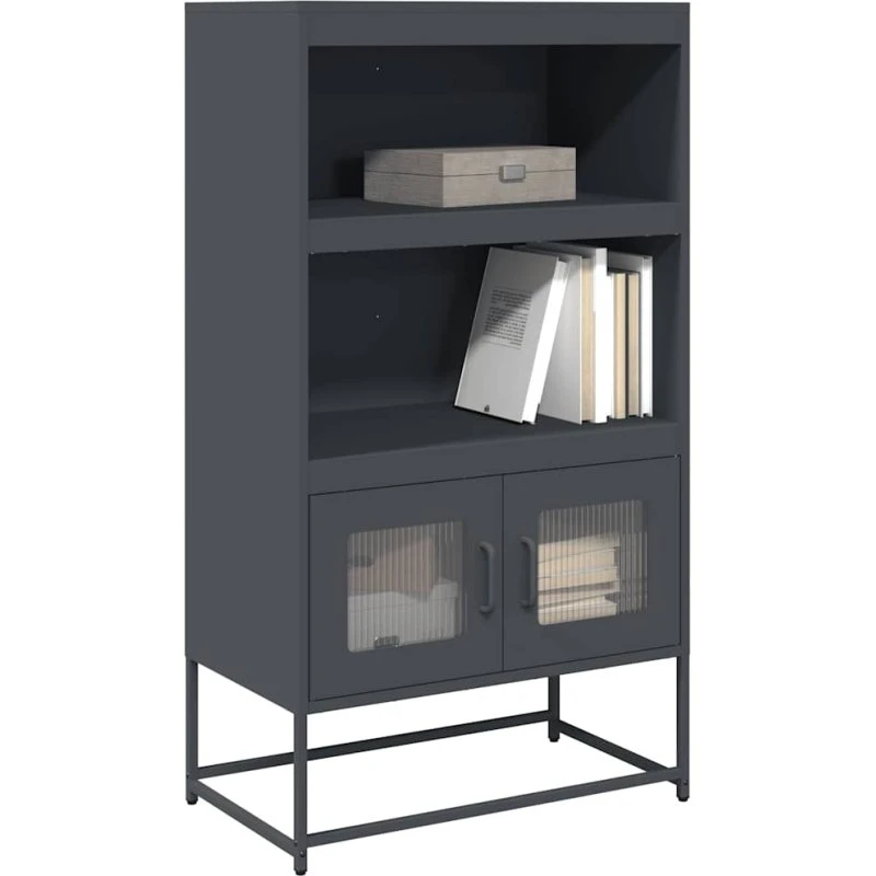 vidaXL Højskab 68x39x123 cm Stål Antracitgrå