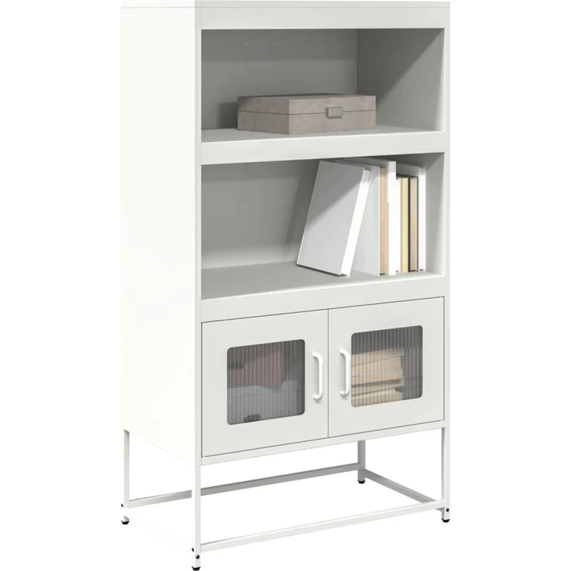 vidaXL Højskab 68x39x123 cm Stål Hvid