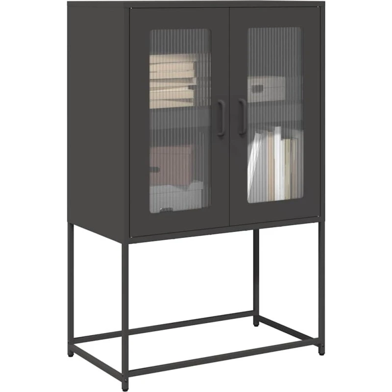 vidaXL højskab 68x39x107 cm stål sort