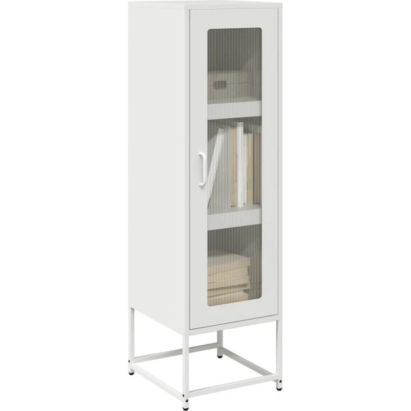 vidaXL Skab 36x39x123 cm Koldvalset Stål Hvid