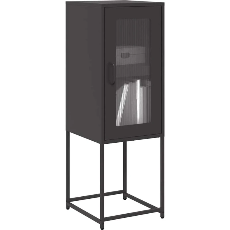 vidaXL Skænk 36x39x107 cm koldvalset stål, sort