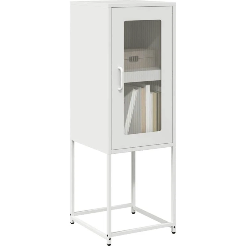 vidaXL Skænk 36x39x107 cm koldvalset stål hvid
