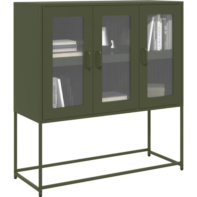 vidaXL Skab 100,5x39x107 cm koldvalset stål olivengrøn