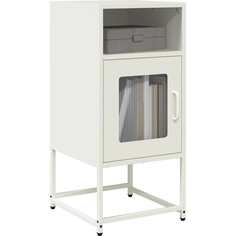 vidaXL Sengebord 36x39x78 cm koldvalset stål hvid