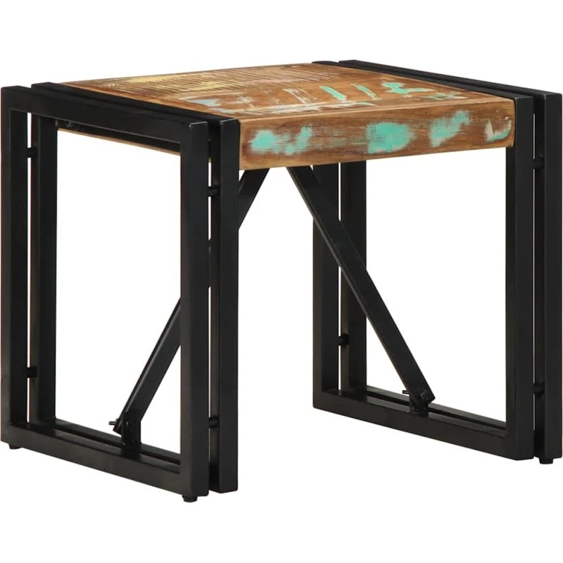 vidaXL Sofabord 40x40x35 cm Massivt Genbrugstræ Flerfarvet