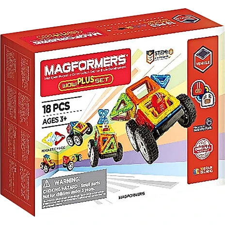 Magformers Wow Plus sæt – 18 dele med klikhjul