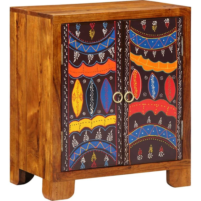 vidaXL Skænk Flerfarvet 50x35x60 cm Massivt Akacietræ