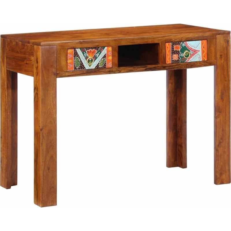 vidaXL Skrivebord med skuffe, brun, 100 x 50 x 75 cm
