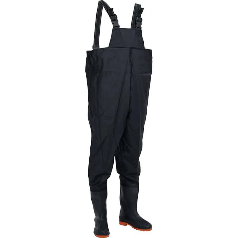 vidaXL Waders med støvler, str. 42, sort