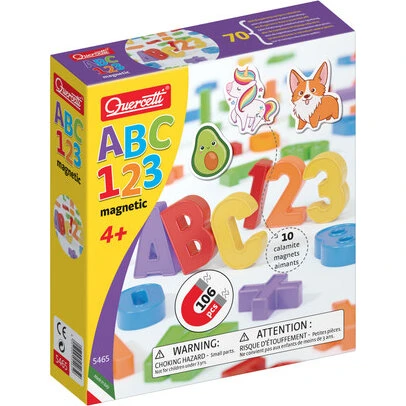 Magnetsæt ABC & 123 med figurer, 106 dele