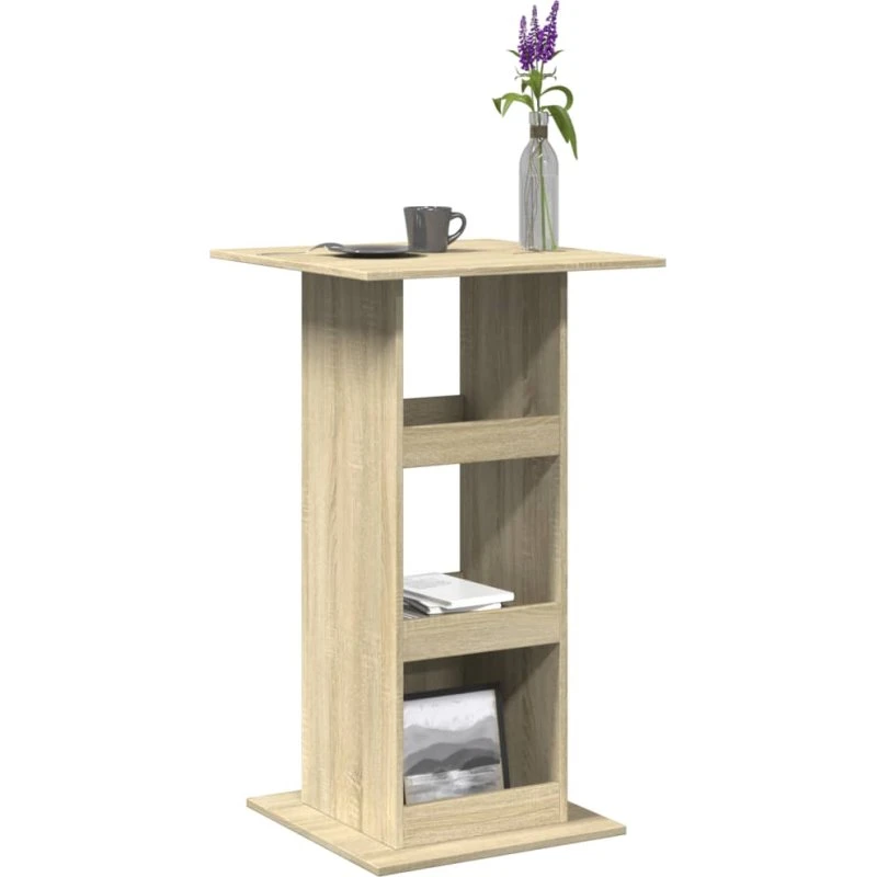 vidaXL Barbord med Opbevaring 60x60x102 cm Konstrueret Træ Sonoma-Eg