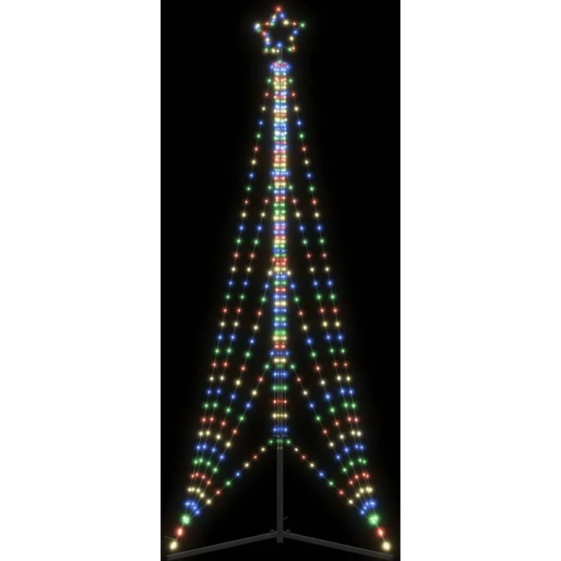 vidaXL LED-juletræ 302 cm med 525 LED'er, farverigt lys