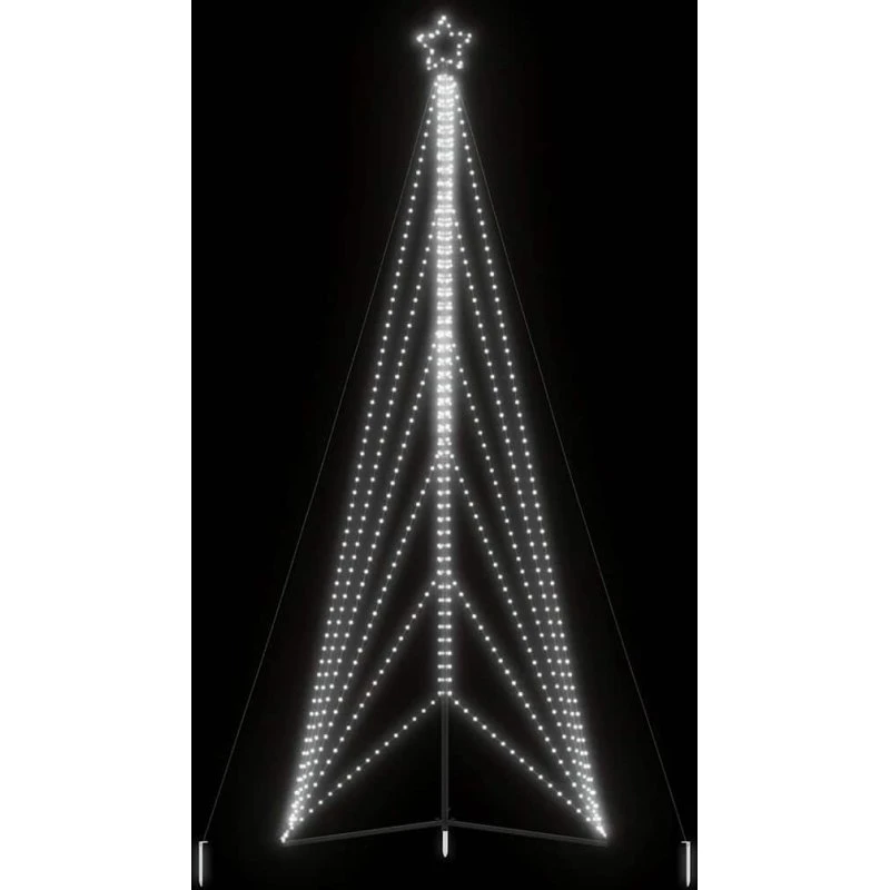 vidaXL LED-juletræ 478 cm, 861 LED'er, koldt hvidt lys