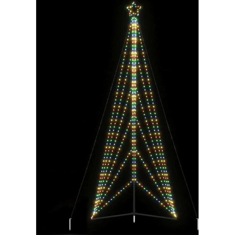 vidaXL LED-juletræ 478 cm med 861 LED'er, farverigt lys