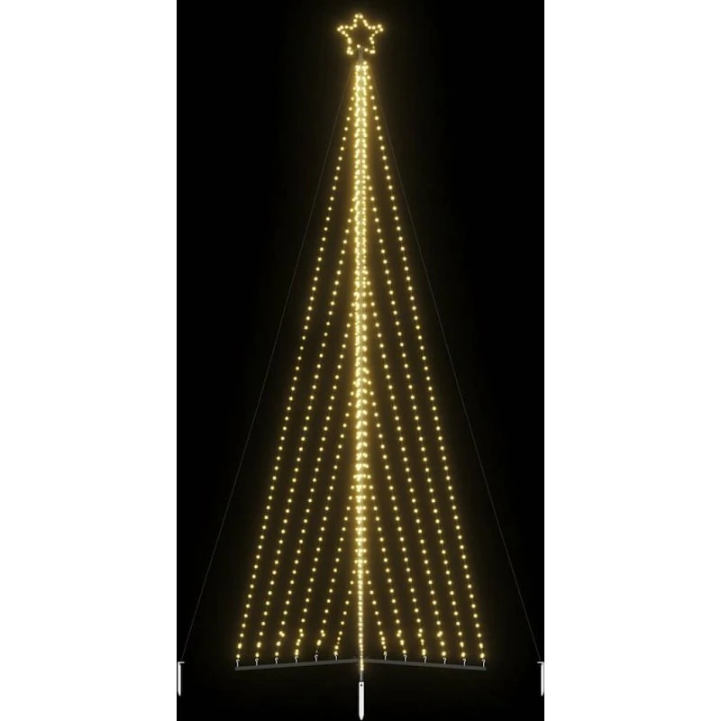 vidaXL LED-juletræ 476 cm, 789 LED'er, varmt hvidt lys